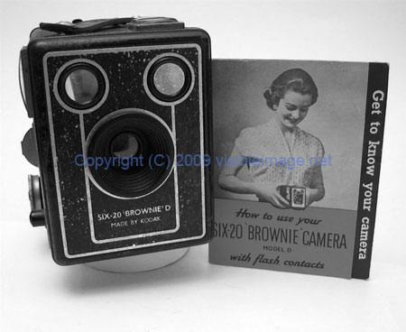 kodak brownie six-20 model d with book